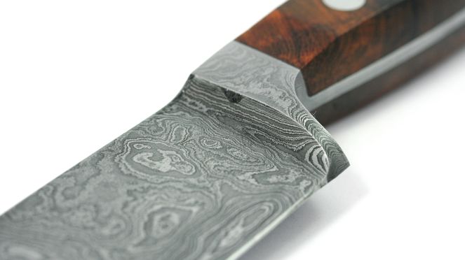 
                    damask slicing knife with grained blade