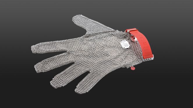 
                    I guanti a catena M sono fatti di acciaio temperato stabile e invunerabile
