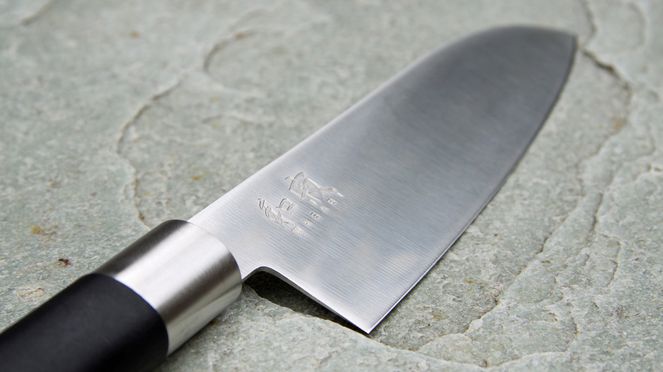 
                    The Wasabi Santoku Kai is the counterpart of the European chef's knife