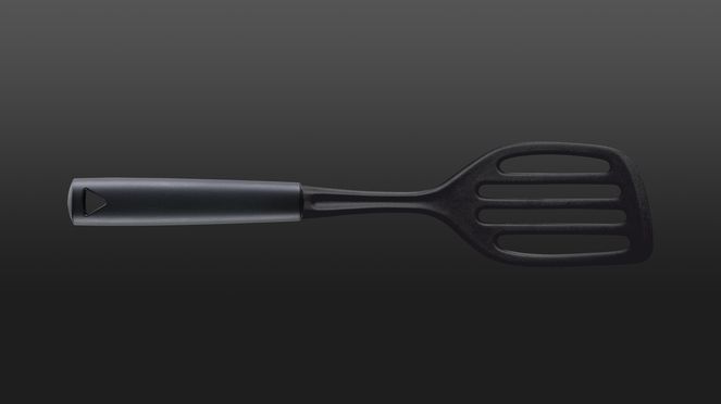 
                    slitted fried potato spatula with synthetic cover
