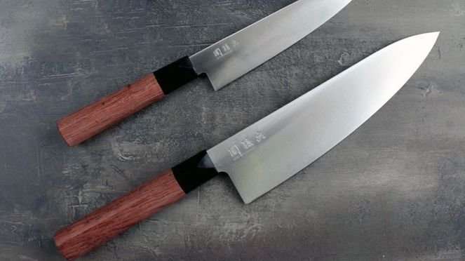 
                    Red Wood chef's knife with universal knife