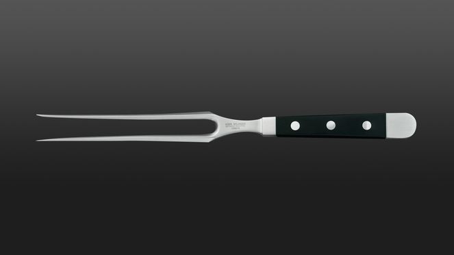 
                    The meat fork Alpha is a good complement to the carving knife