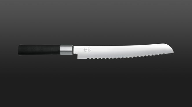 
                    Le couteau à pain Wasabi coupe des tranches parfaites.