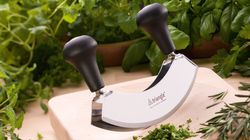 Herb cutter, double-edged triangle® rocking knife
