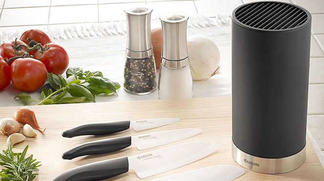 
                    stainless steel ceramic mill with ceramic knives and knife block